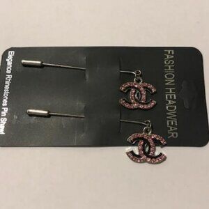 Pink Rhinestone Brooch Headscarf Hijab Pin